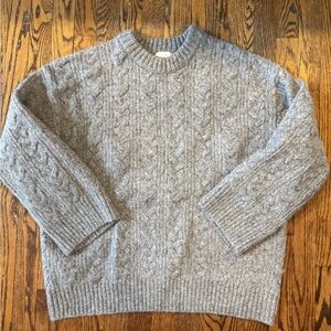 Gray Cable Knit Men's Sweater